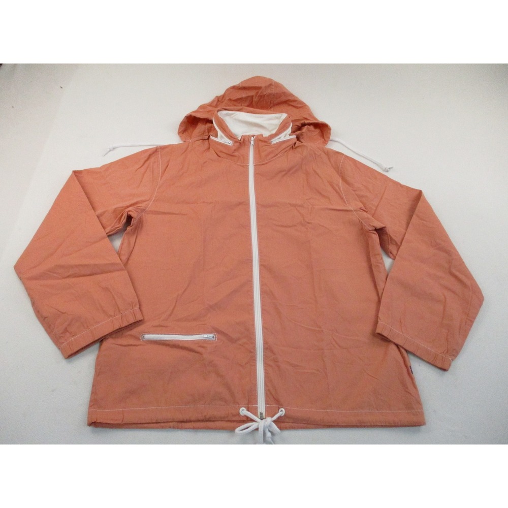 Reyn Spooner Windbreaker Men XL Orange Vintage Utility Stowaway Hood Jacket